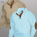 Men's Casual Knit Sweater with Button Detail - Spring/Fall Style   OAXG khaki + light blue / FR S