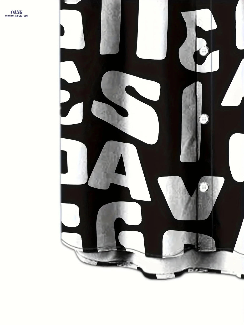 Men's Casual Letter Print Short Sleeve Shirt - Summer Style Button-Up   OAXG Black / FR S