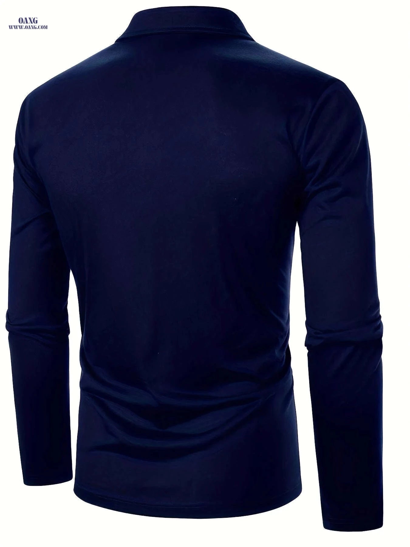 Men's Casual Long Sleeve Patchwork Shirt - Geometric Design, Regular Fit   OAXG Black / FR S