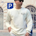 Men’s Casual Long-Sleeve Sweatshirt - Heavy Jacquard, Crew Neck   OAXG 