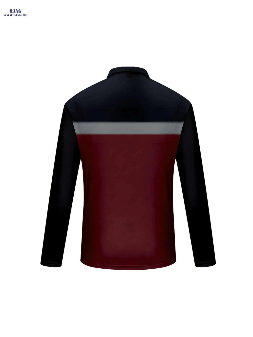 Men's Casual Long Sleeve Zip-Up Polo - Geometric Pattern, All-Season   OAXG Mixed Color / M