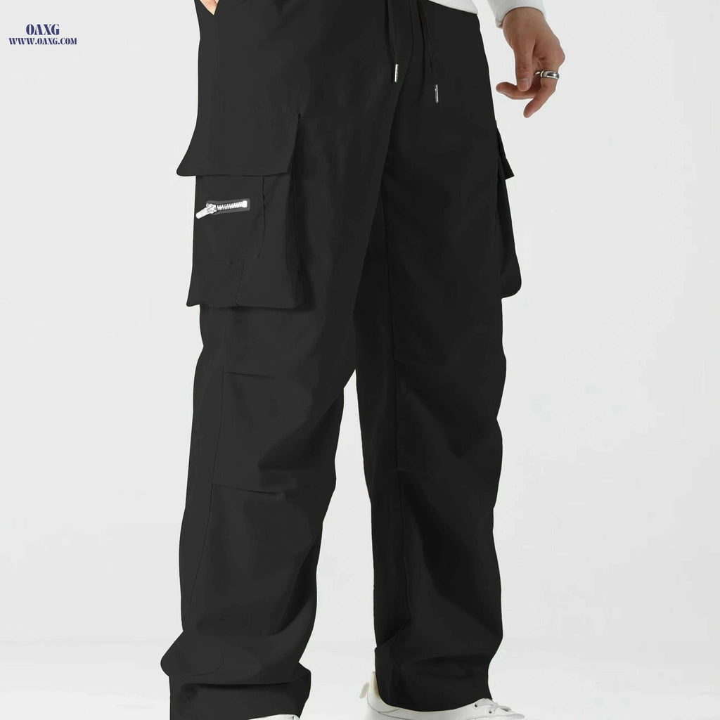 Men's Casual Loose Fit Cargo Pants - Stylish with Multiple Pockets   OAXG 