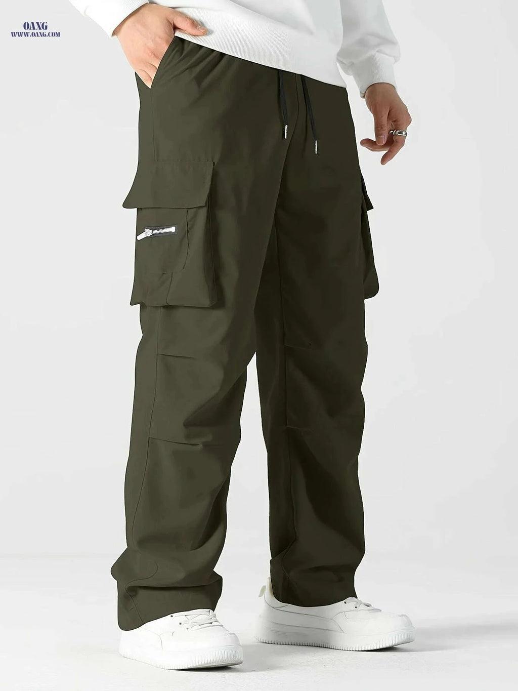 Men's Casual Loose Fit Cargo Pants - Stylish with Multiple Pockets   OAXG 
