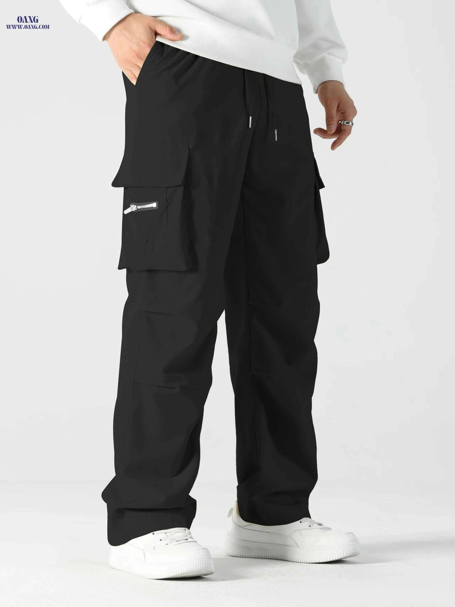 Men's Casual Loose Fit Cargo Pants - Stylish with Multiple Pockets   OAXG 