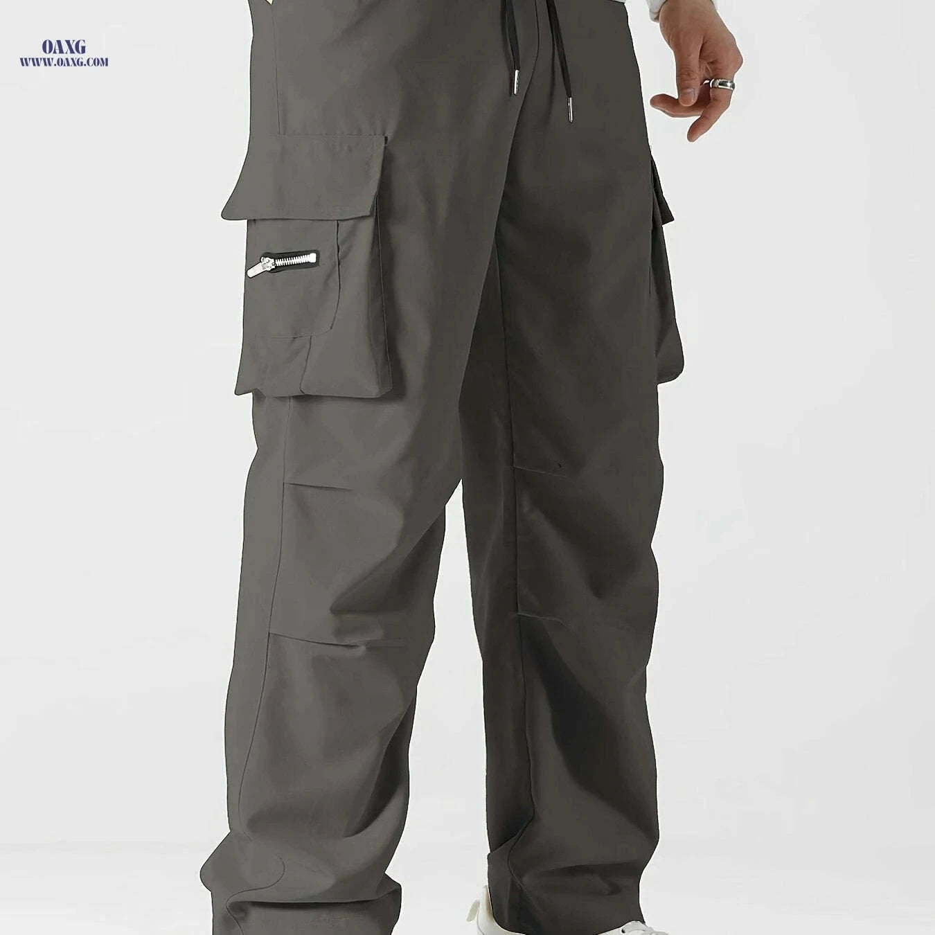 Men's Casual Loose Fit Cargo Pants - Stylish with Multiple Pockets   OAXG Black / S