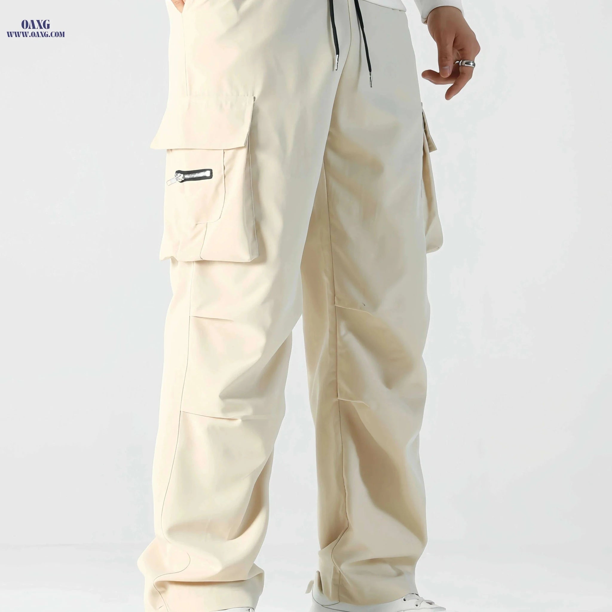 Men's Casual Loose Fit Cargo Pants - Stylish with Multiple Pockets   OAXG Black / S
