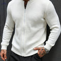 Men's Casual Loose-Fit Corduroy Zip-Up Cardigan - Fall/Winter Style   OAXG White / FR S
