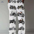 Men's Casual Loose Fit Motorcycle Print Pants - Lightweight & Stretchy   OAXG 