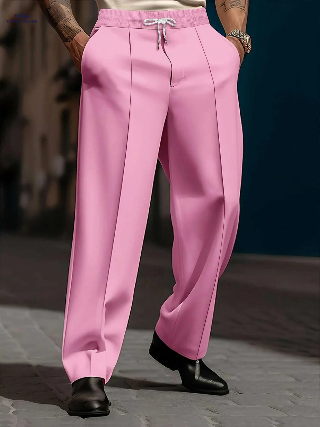 Men's Casual Loose Fit Trousers - Comfortable Daily Wear   OAXG 