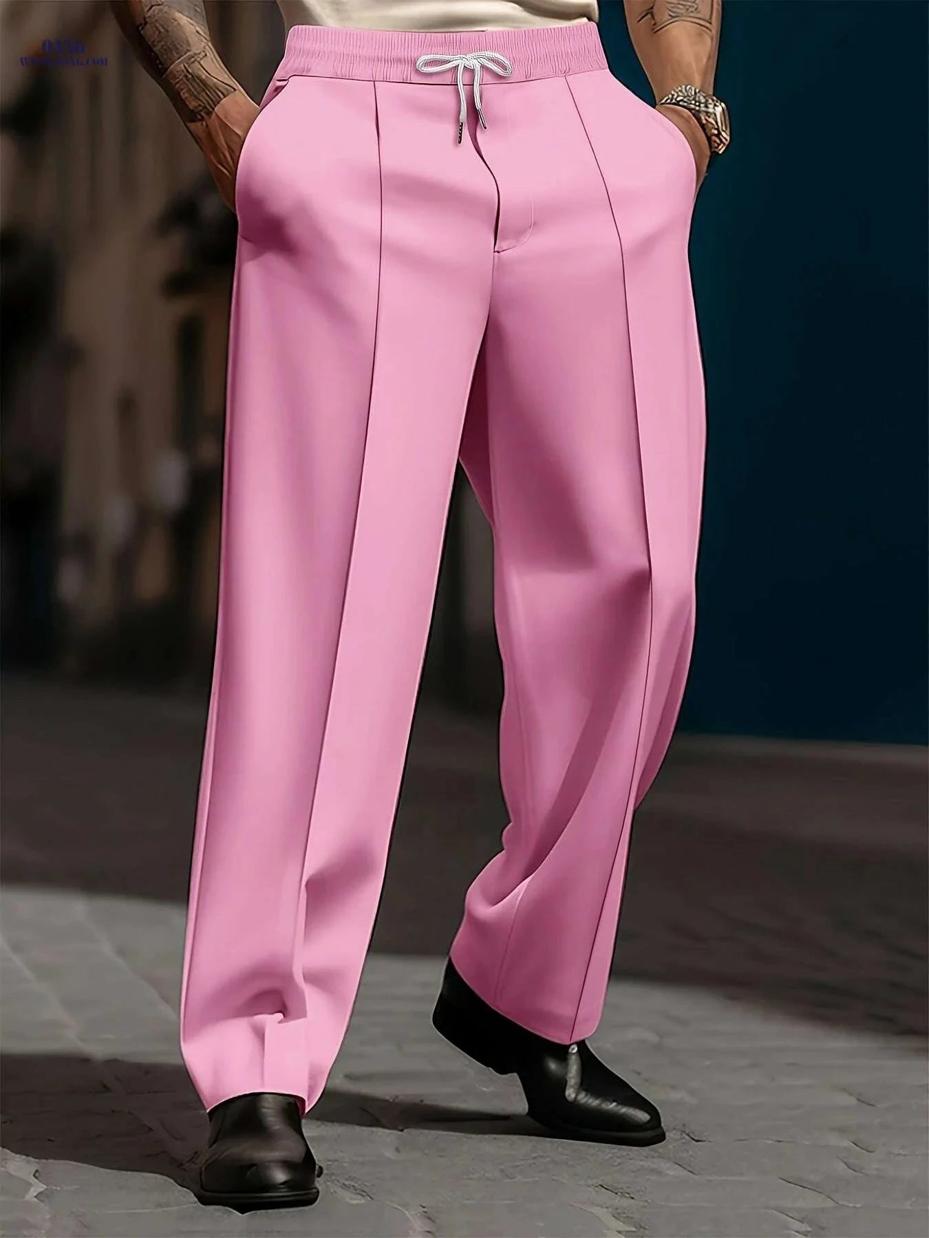 Men's Casual Loose Fit Trousers - Comfortable Daily Wear   OAXG 