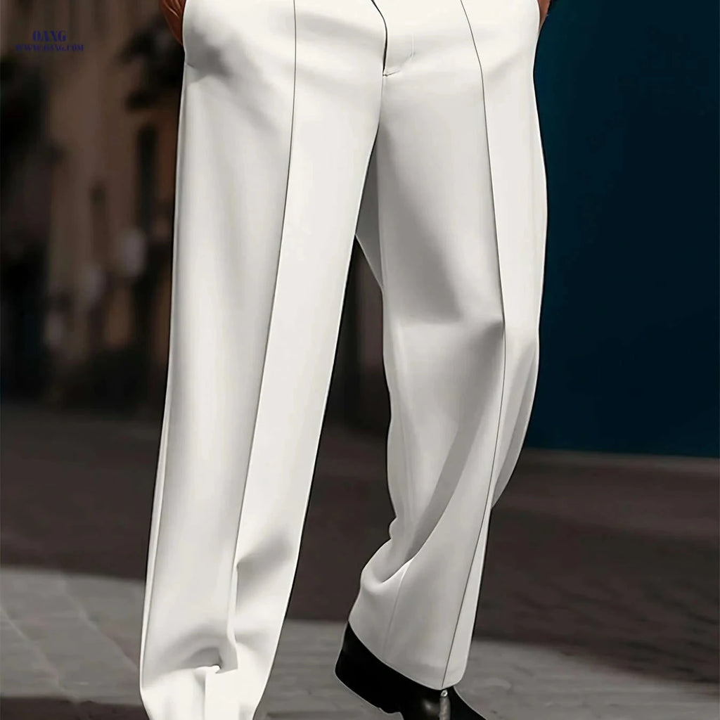 Men's Casual Loose Fit Trousers - Comfortable Daily Wear   OAXG 
