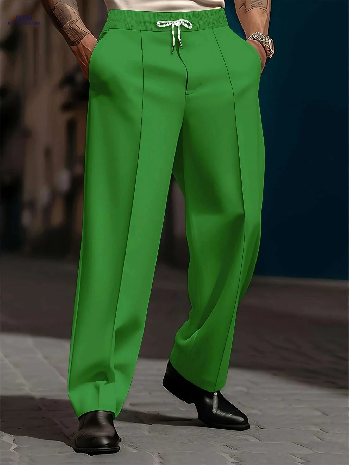 Men's Casual Loose Fit Trousers - Comfortable Daily Wear   OAXG 