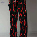 Men's Casual Loose Straight Pants - All-Over Print Trousers   OAXG Mixed Color / FR M