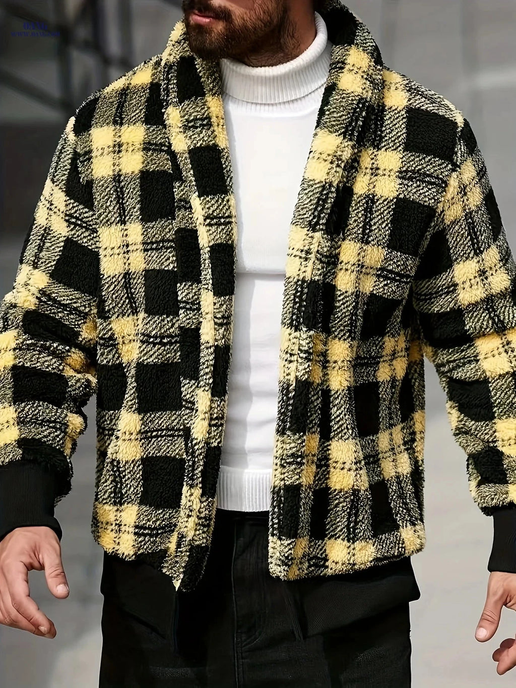 Men's Casual Minimalist Jacket - Stretchy Fleece for Fall/Winter   OAXG 