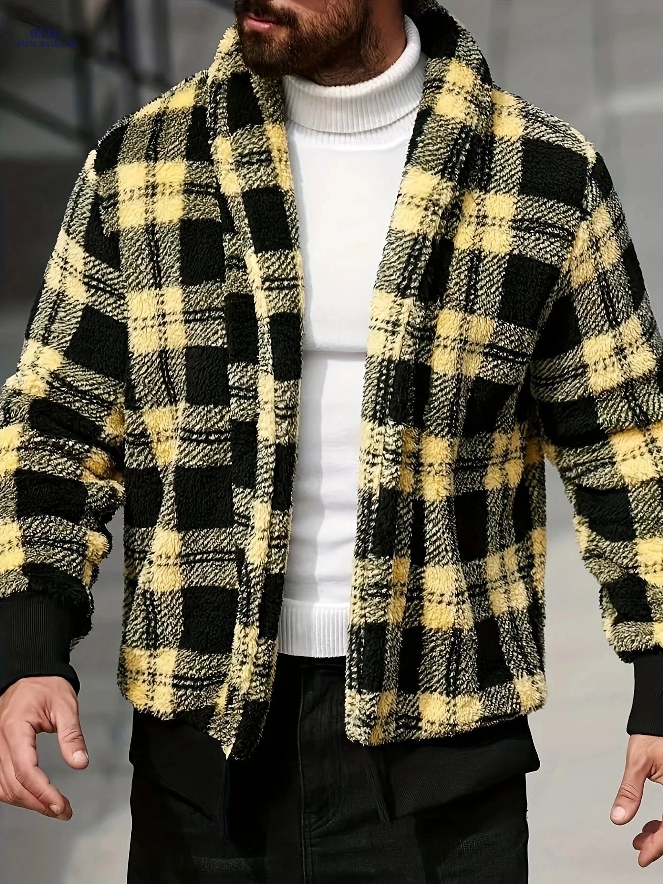 Men's Casual Minimalist Jacket - Stretchy Fleece for Fall/Winter   OAXG 