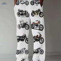 Men's Casual Motorcycle Print Pants - Lightweight, Stretchy, Loose Fit   OAXG Mixed Color / M