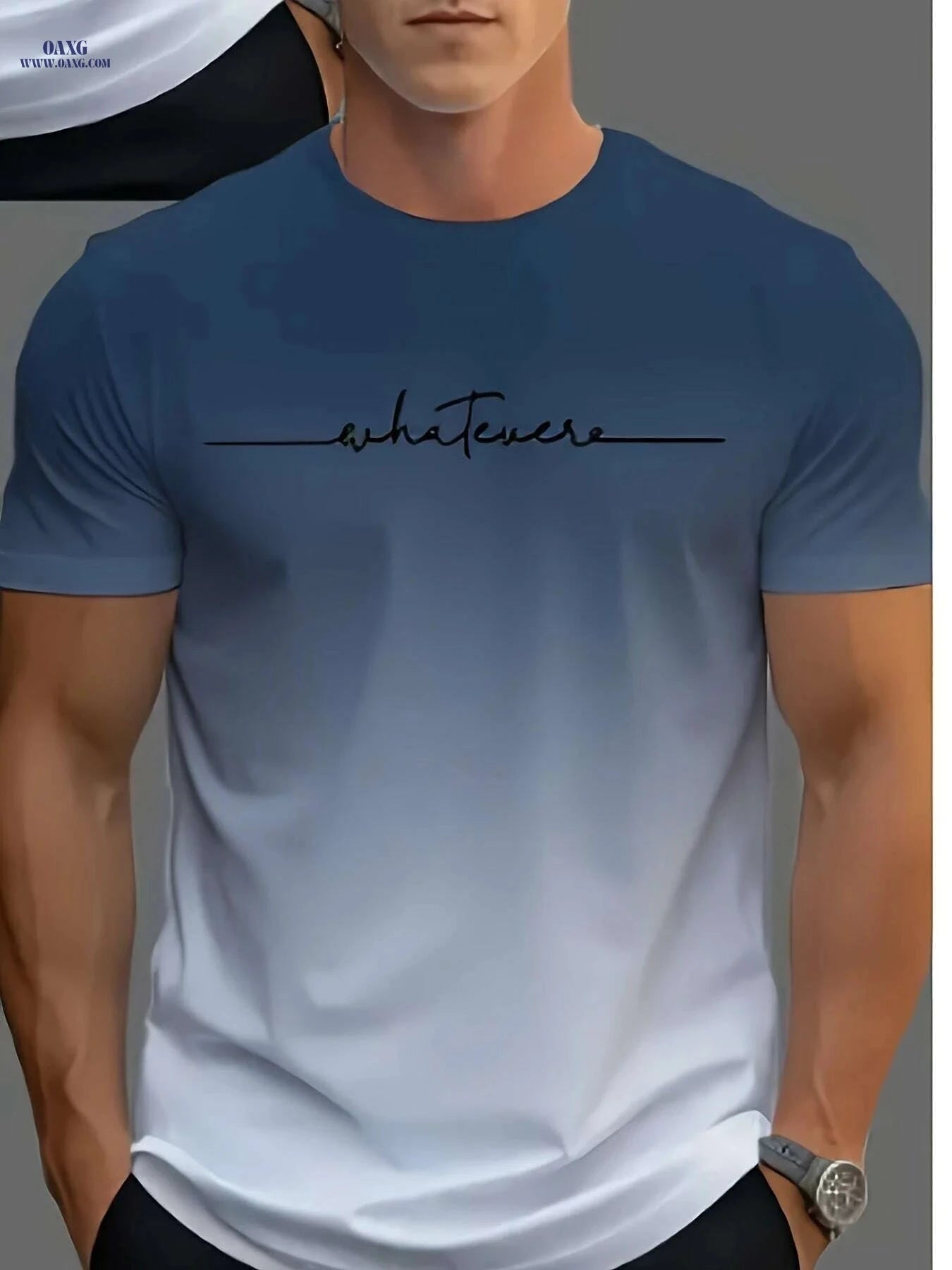 Men's Casual Novelty T-Shirt Set - 3 Fun Designs, Crew Neck   OAXG 