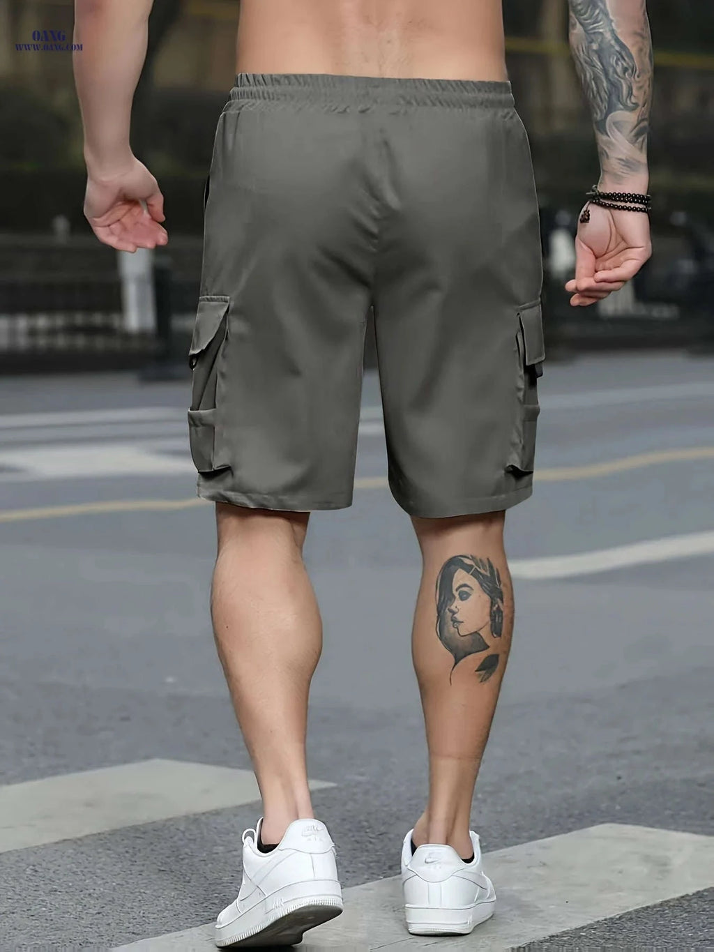 Men's Casual Outdoor Cargo Shorts - Lightweight Polyester, Loose Fit   OAXG 