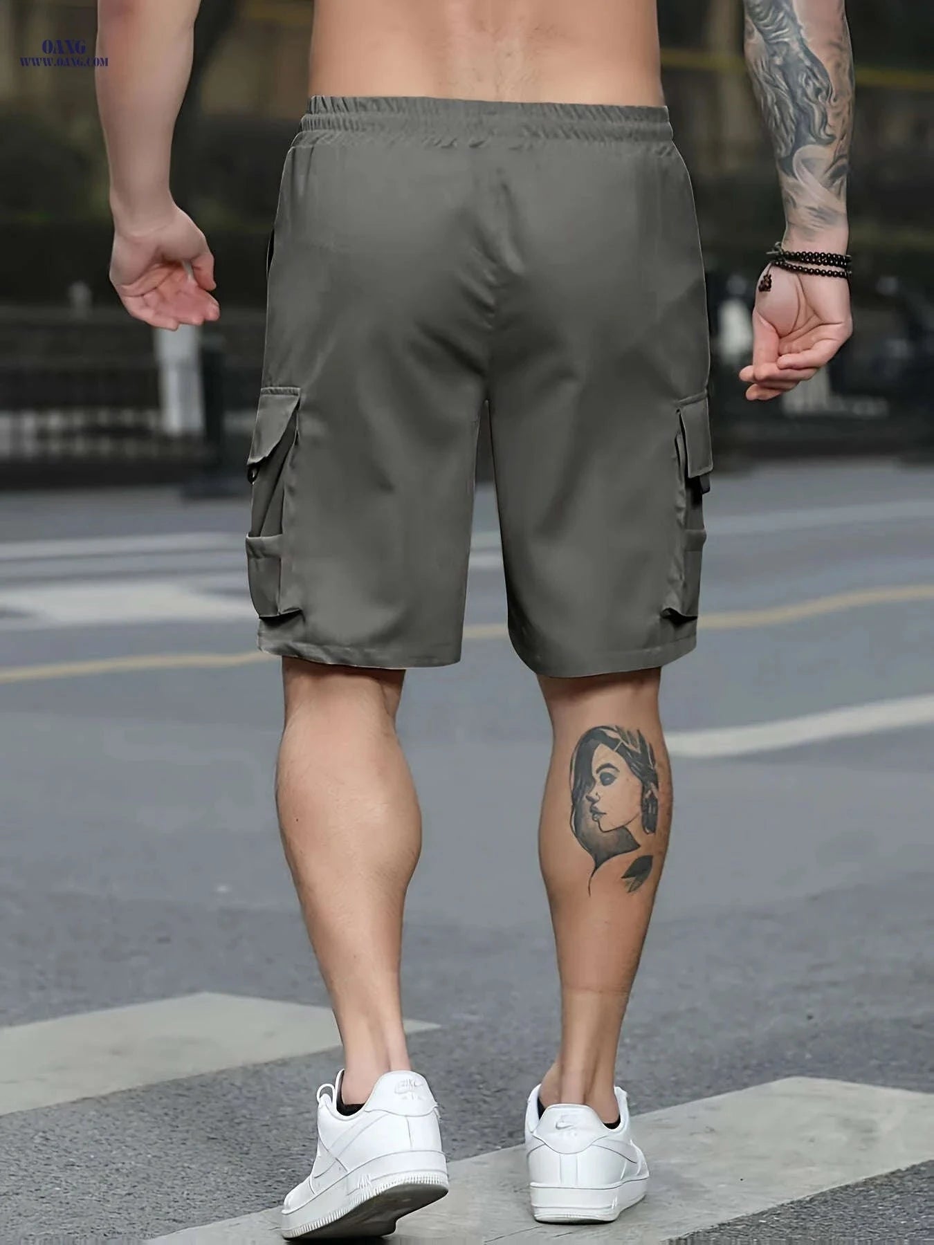 Men's Casual Outdoor Cargo Shorts - Lightweight Polyester, Loose Fit   OAXG 