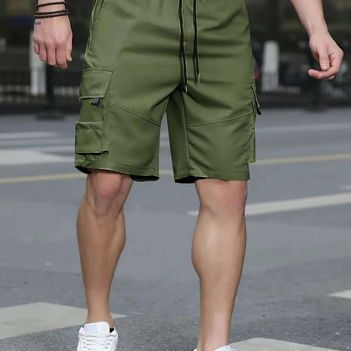 Men's Casual Outdoor Cargo Shorts - Lightweight Polyester, Loose Fit   OAXG Grey / FR S