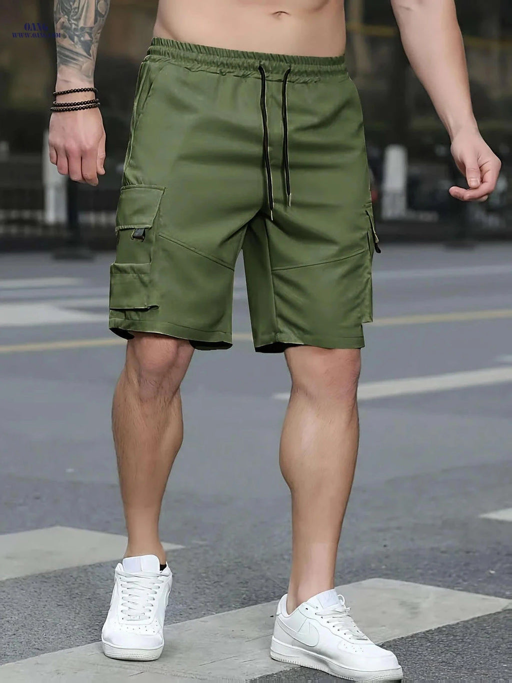 Men's Casual Outdoor Cargo Shorts - Lightweight Polyester, Loose Fit   OAXG 