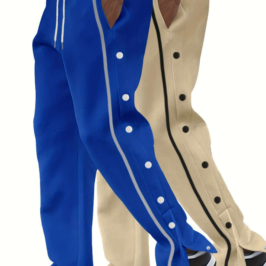 Men's Casual Pants - All-Season Streetwear Trousers for Sports & Parties   OAXG Black + White 2 pieces / FR S