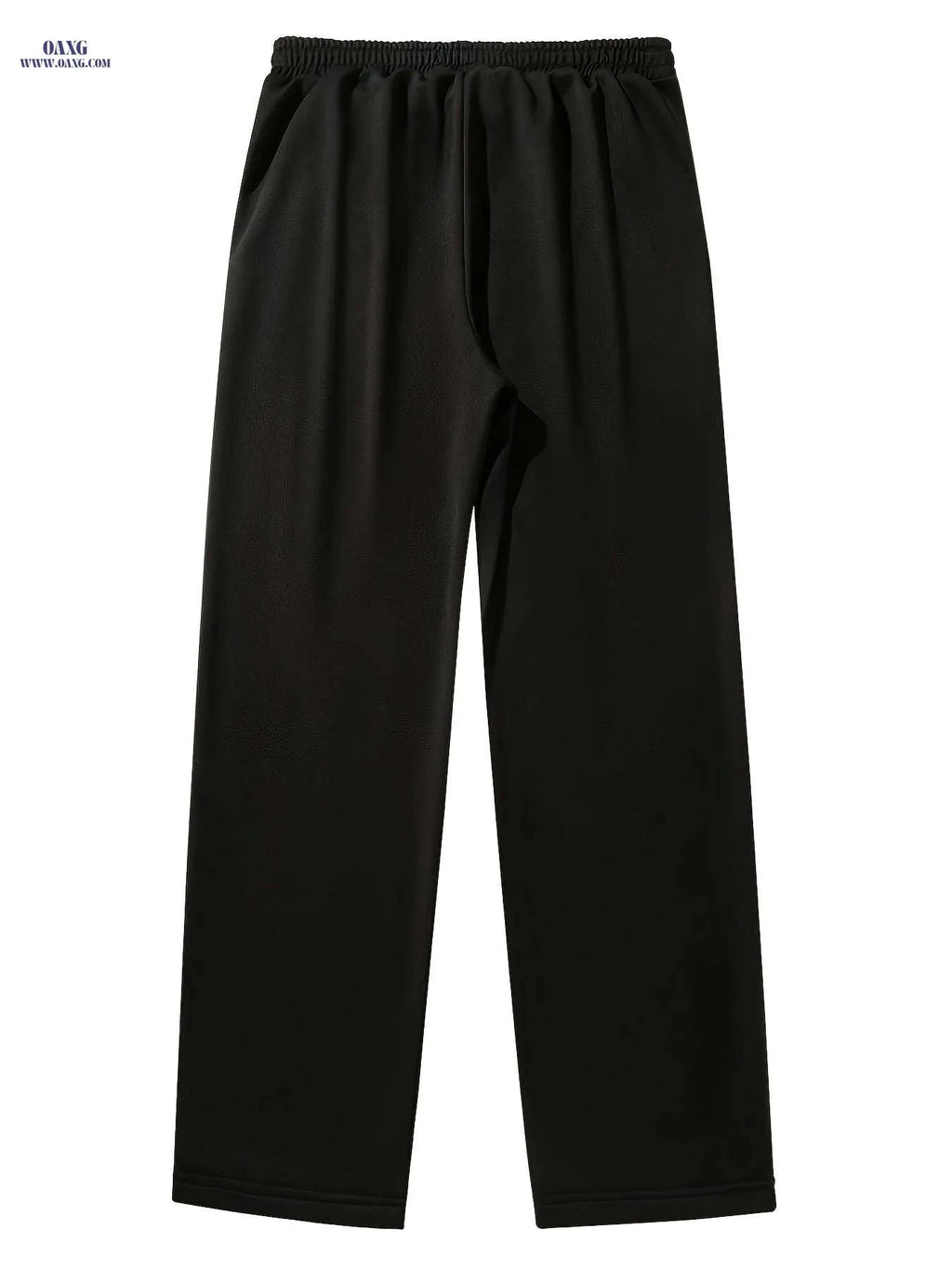 Men's Casual Patchwork Knitted Trousers - Elastic Waist, All-Season Fit   OAXG Black And Grey / FR S