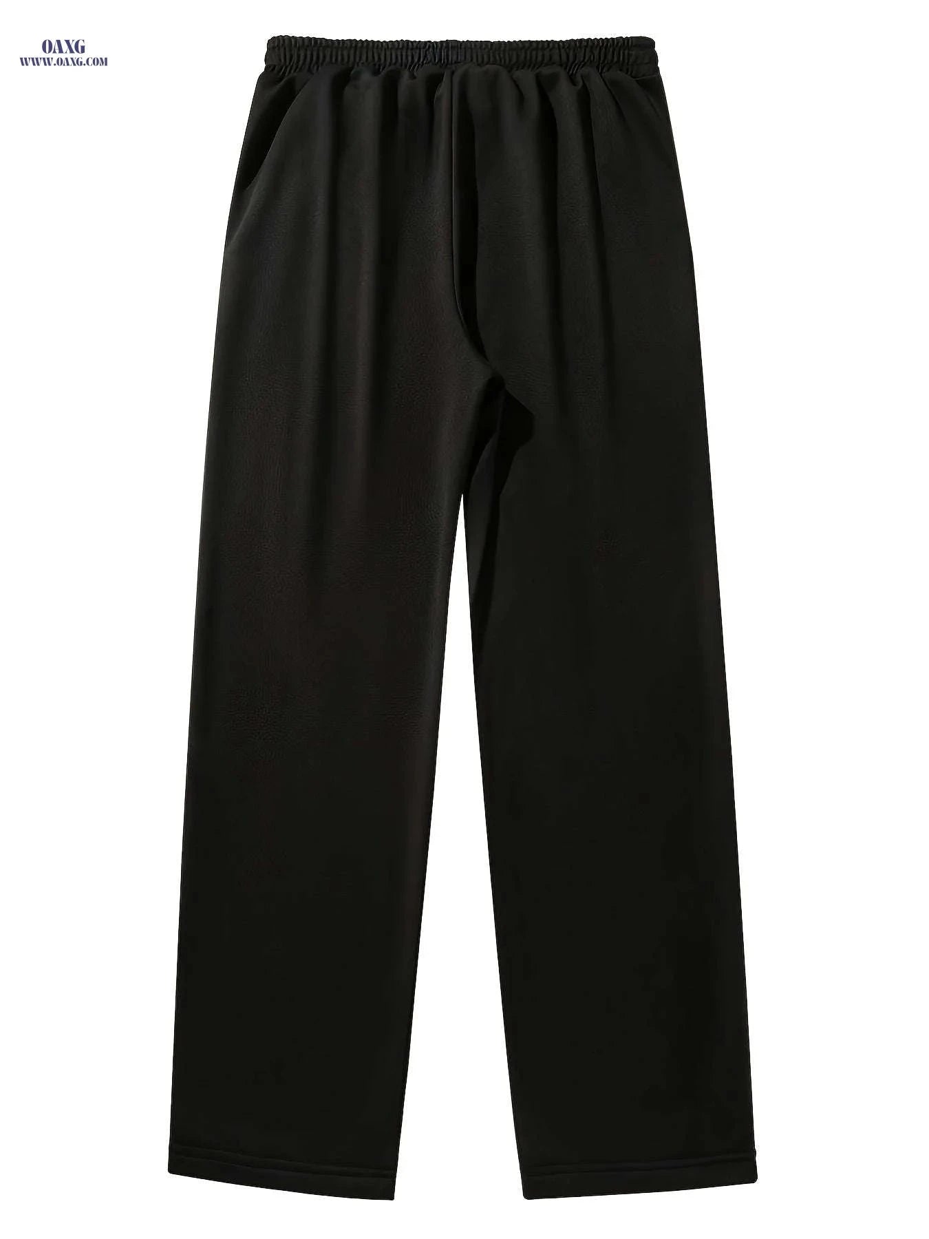 Men's Casual Patchwork Knitted Trousers - Elastic Waist, All-Season Fit   OAXG Black And Grey / FR S