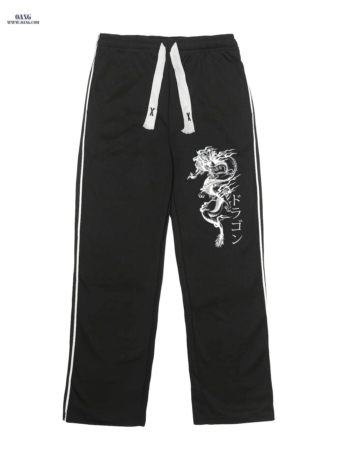 Men's Casual Print Sports Pants - Stylish Polyester Long Pants   OAXG Black / FR S