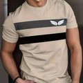 Men's Casual Print T-Shirt - 100% Polyester, Crew Neck Style   OAXG 