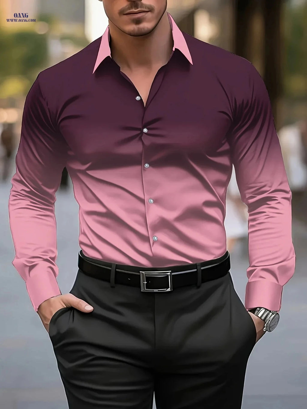 Men's Casual Printed Shirt - Breathable Button-Up for Spring & Autumn   OAXG Mixed colors / FR S