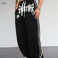Men's Casual Printed Sports Pants - Geometric Pattern, Regular Fit   OAXG Black / FR S