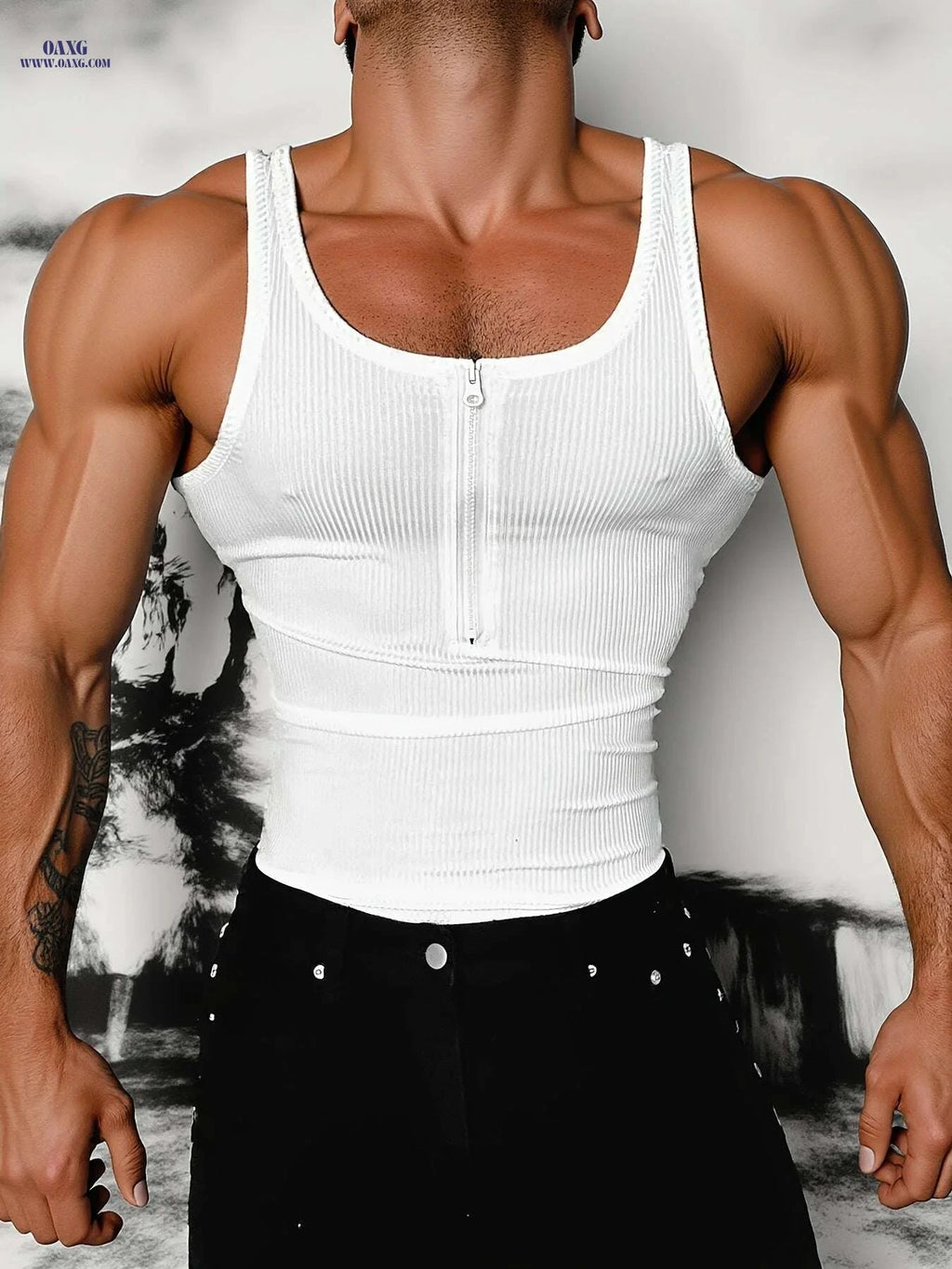 Men’s Casual Quarter Zip Vest - Slim Fit, Medium Stretch Polyester   OAXG Black / S