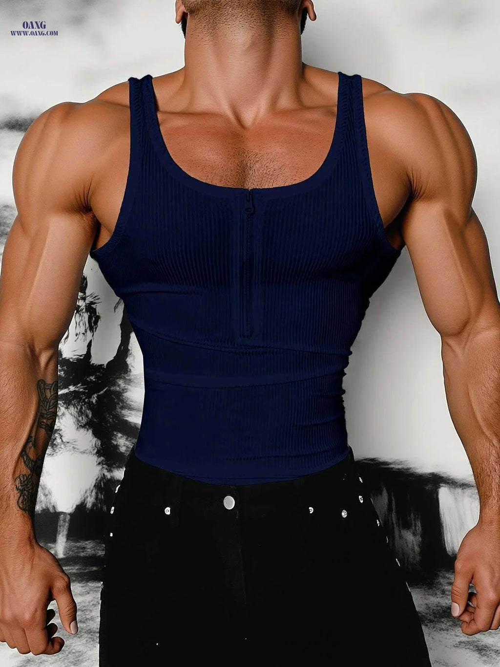 Men’s Casual Quarter Zip Vest - Slim Fit, Medium Stretch Polyester   OAXG Black / S