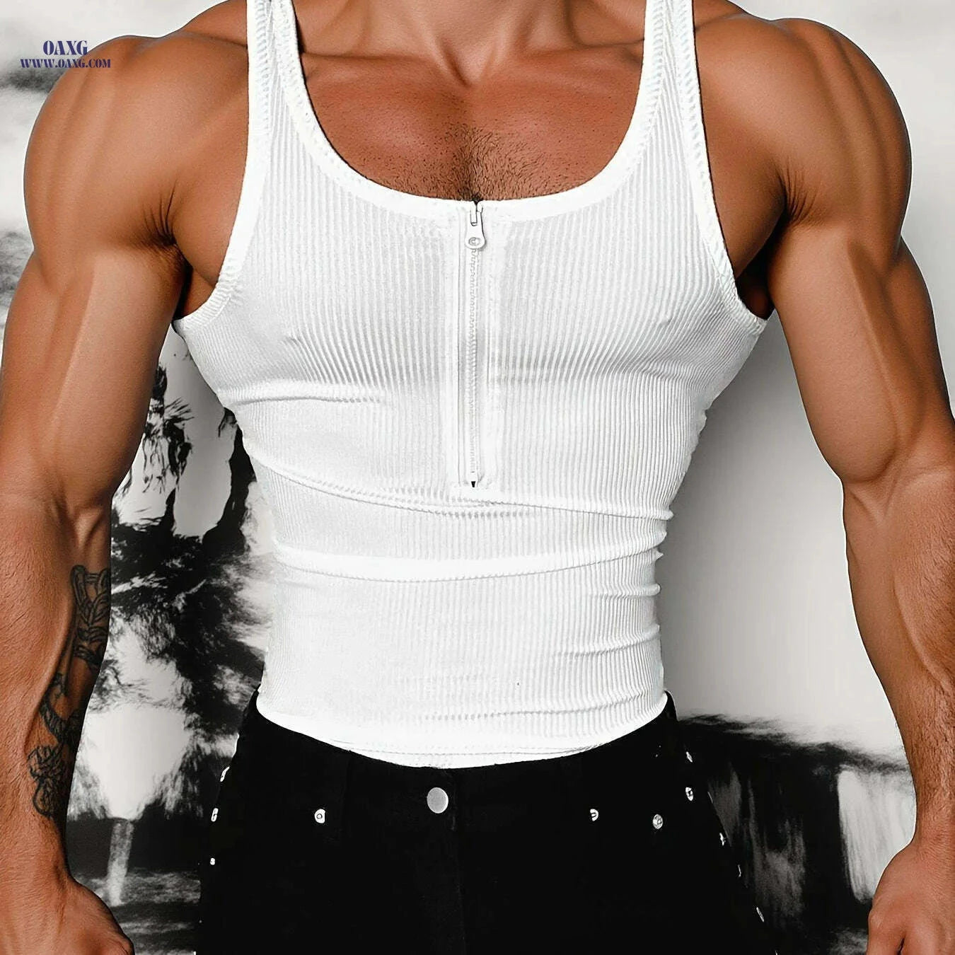 Men’s Casual Quarter Zip Vest - Slim Fit, Medium Stretch Polyester   OAXG 