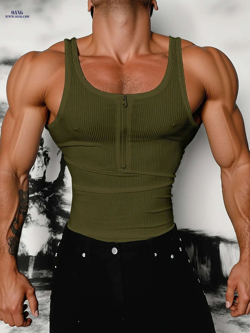 Men’s Casual Quarter Zip Vest - Slim Fit, Medium Stretch Polyester   OAXG 