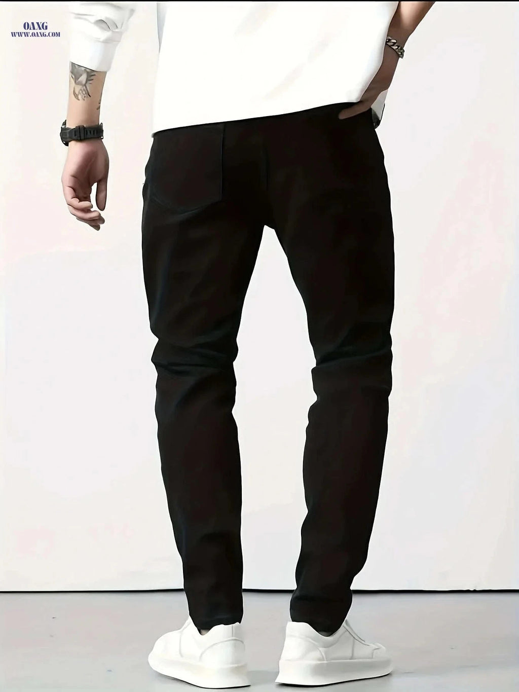 Men's Casual Ripped Slim-Fit High-Stretch Jeans - All-Season Style   OAXG 
