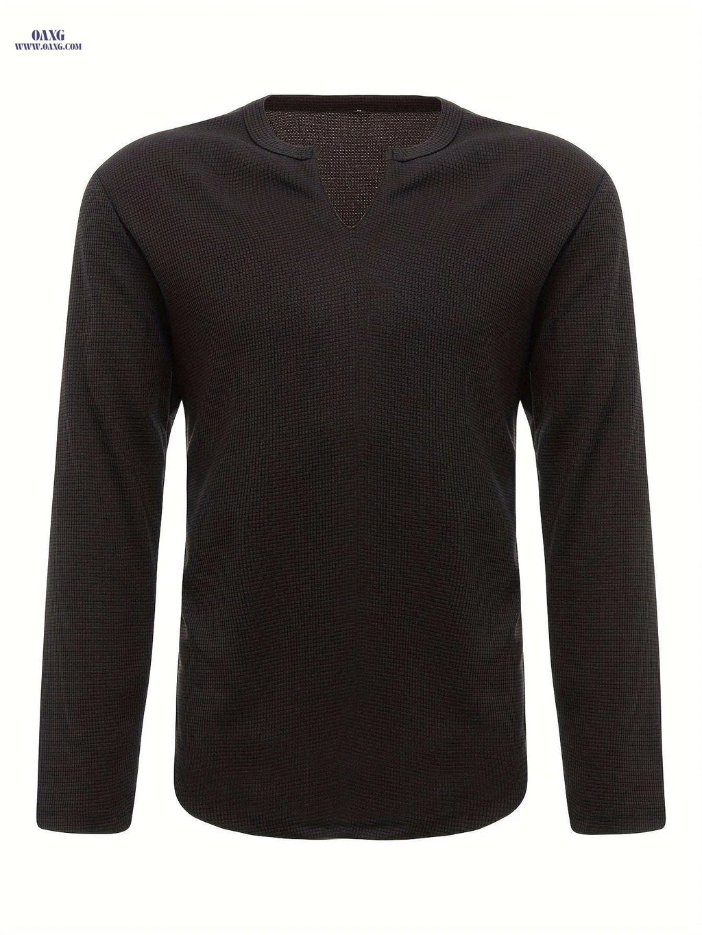 Men's Casual Running Henley - Long Sleeve Polyester Gym Top   OAXG 