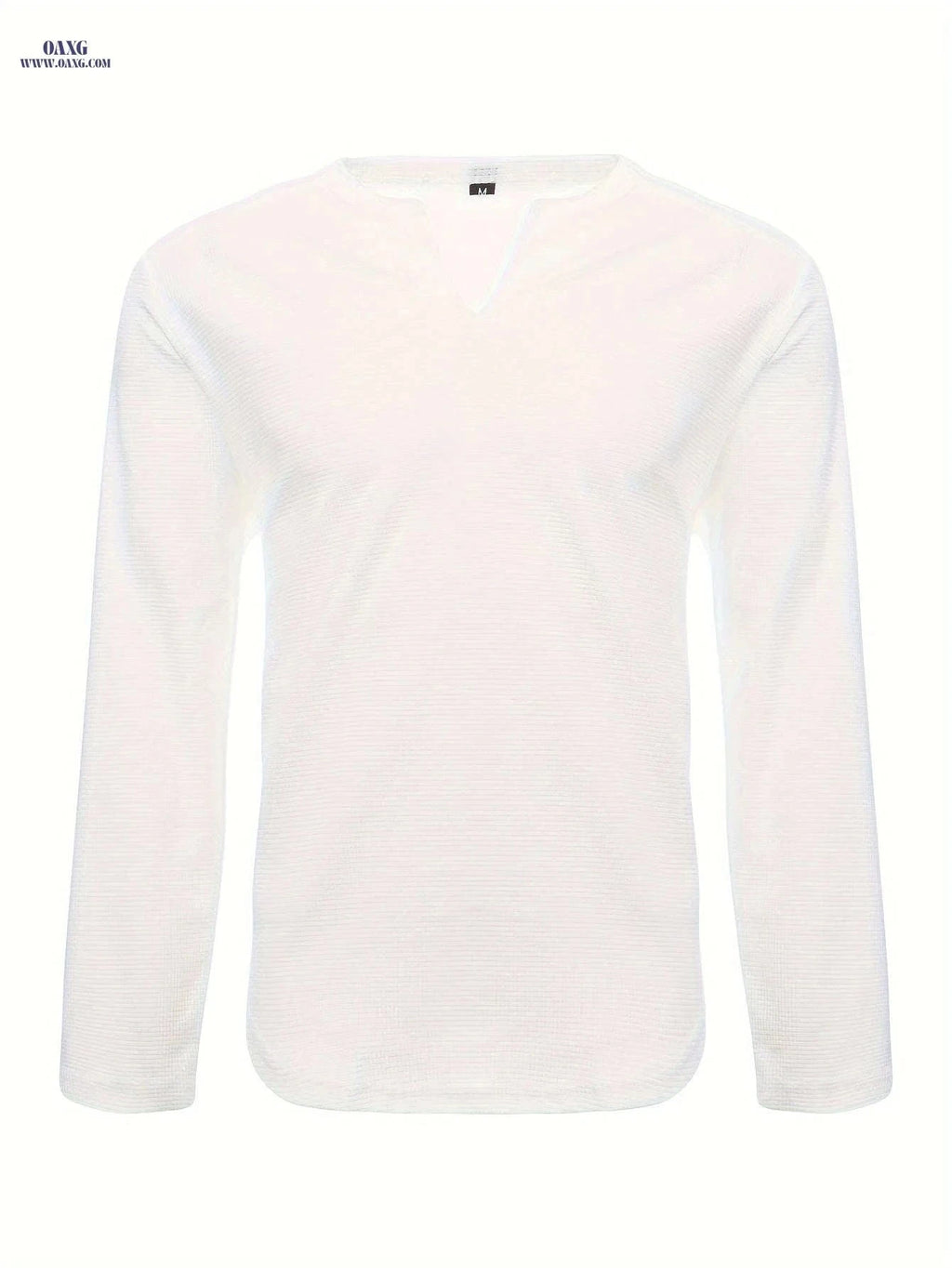 Men's Casual Running Henley - Long Sleeve Polyester Gym Top   OAXG White / FR S