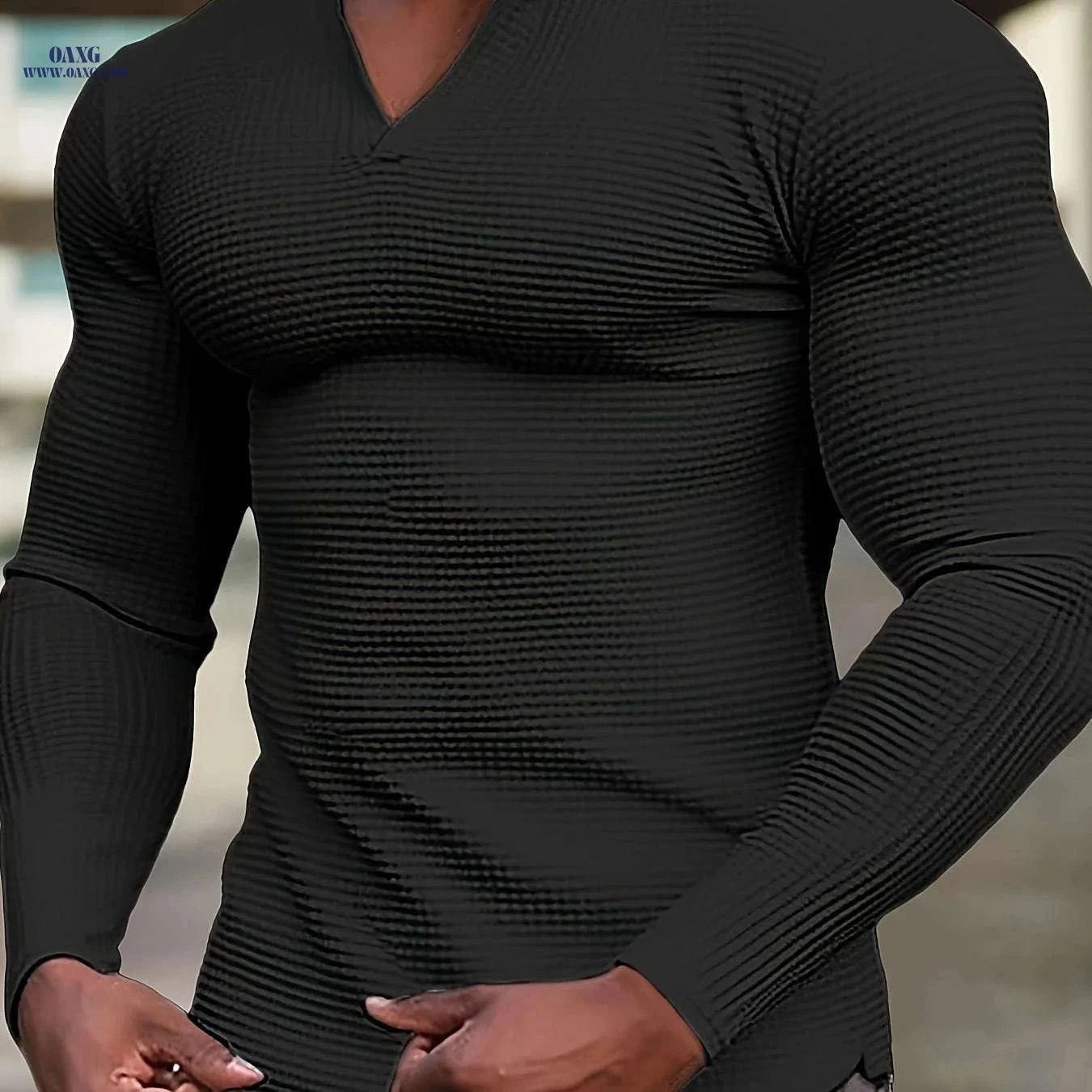 Men's Casual Running Henley - Long Sleeve Polyester Gym Top   OAXG White / FR S