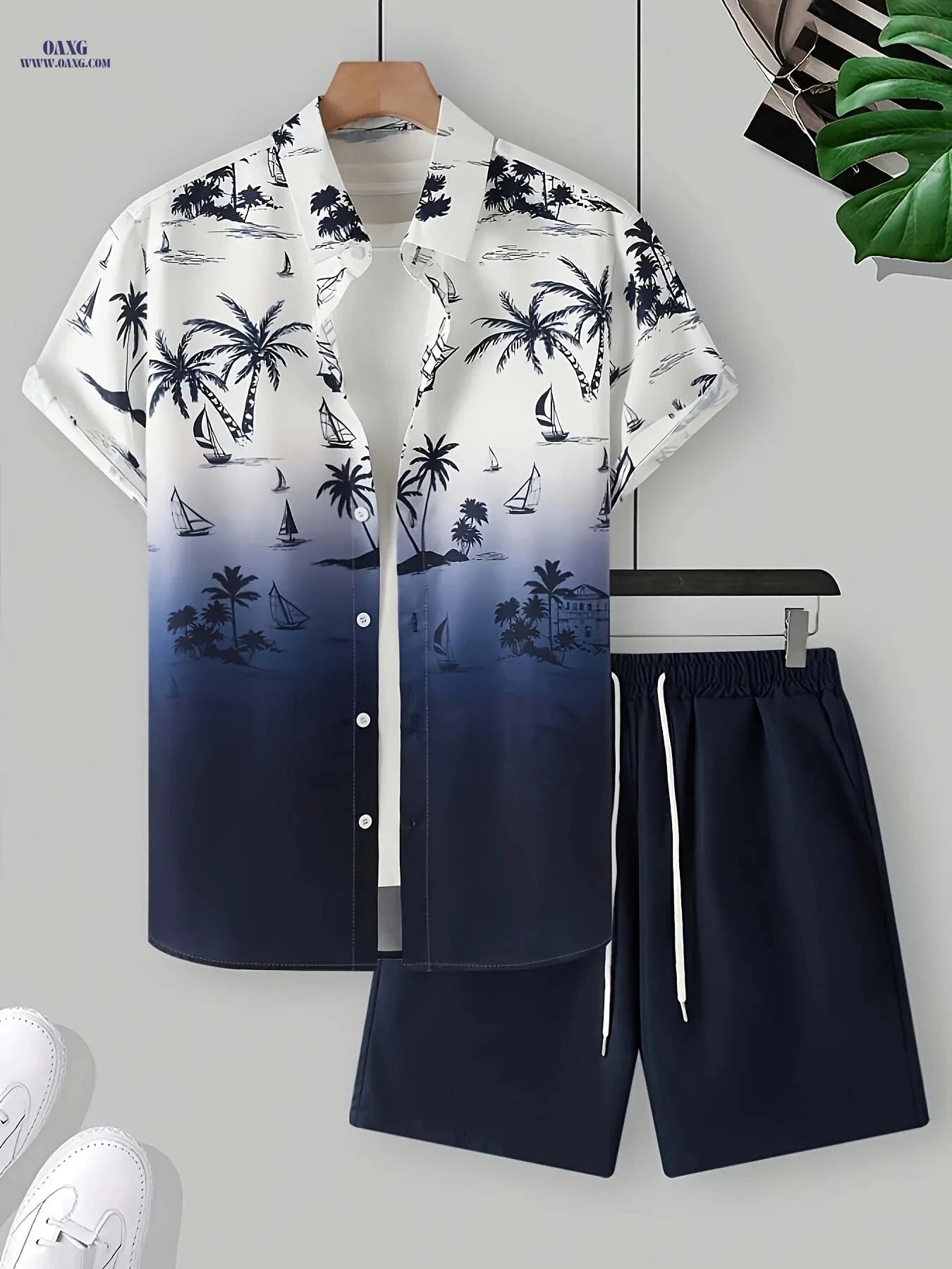 Men's Casual Shirt and Shorts Set - Comfortable Summer Wear   OAXG Mixed colors / FR S
