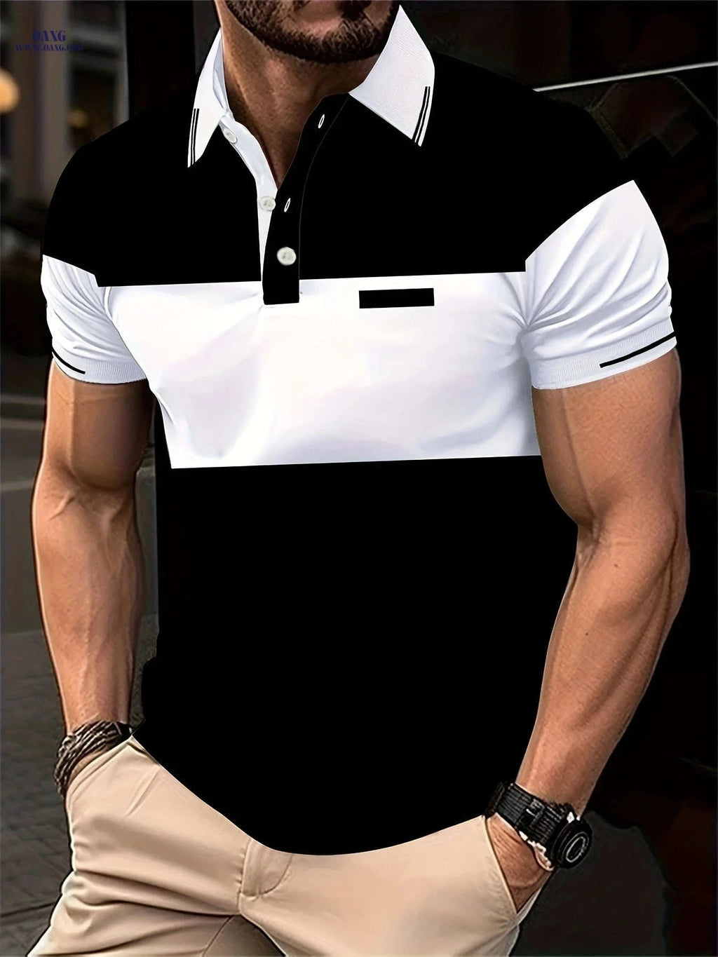 Men's Casual Short Sleeve Polo Shirt - Comfortable Summer Style   OAXG 