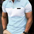 Men's Casual Short Sleeve Polo Shirt - Comfortable Summer Style   OAXG Light Blue / FR S