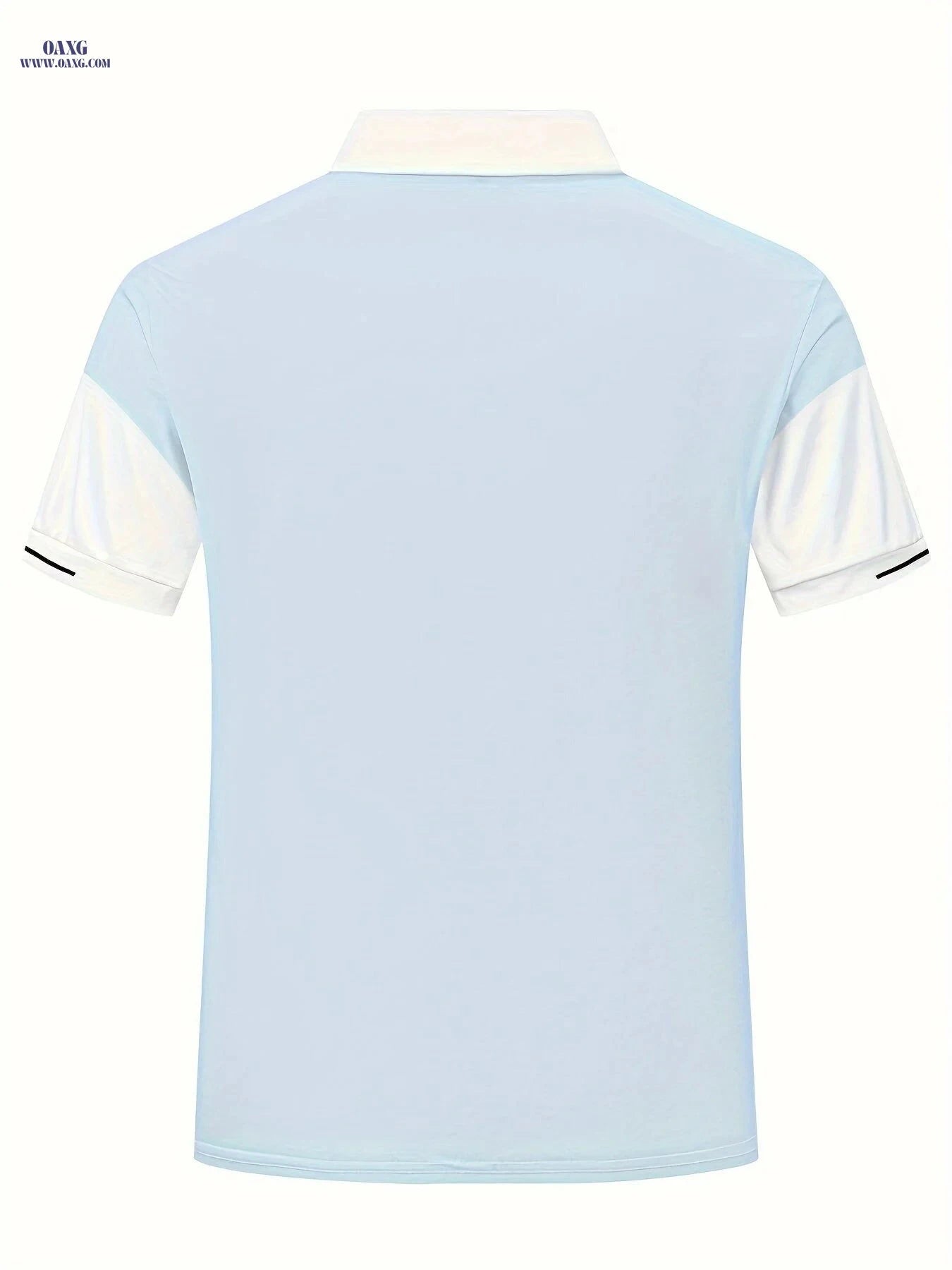 Men's Casual Short Sleeve Polo Shirt - Comfortable Summer Style   OAXG Light Blue / FR S