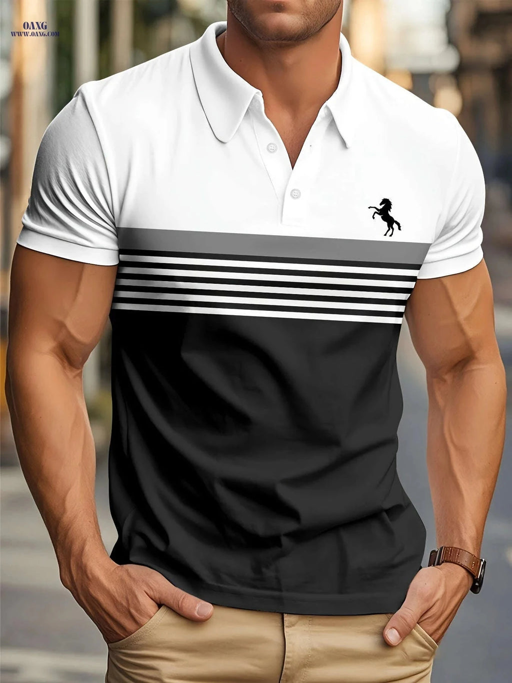 Men’s Casual Short Sleeve Shirt - Comfortable Fit for Weekends   OAXG 
