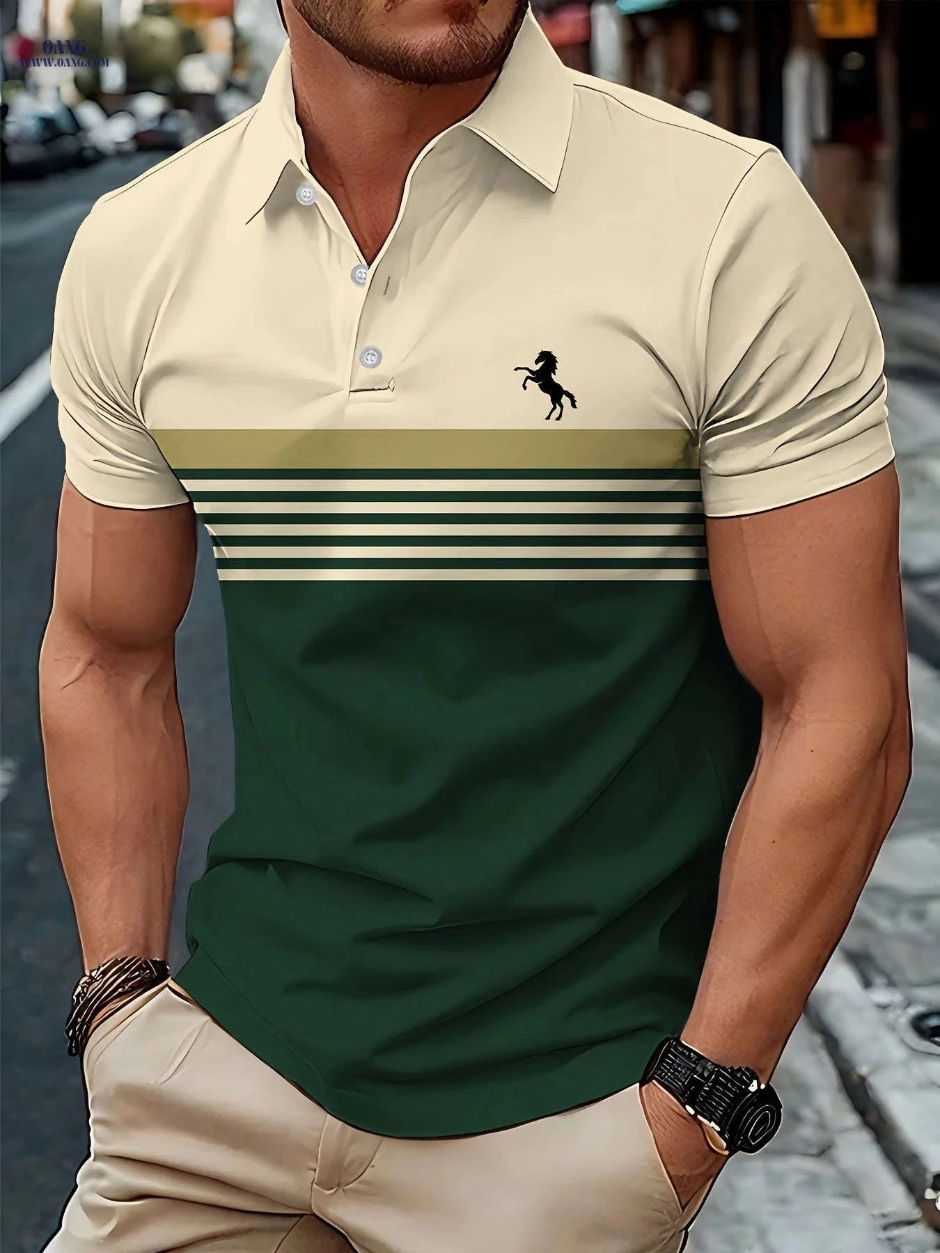 Men’s Casual Short Sleeve Shirt - Comfortable Fit for Weekends   OAXG 