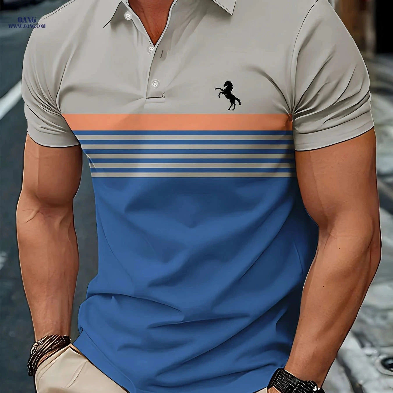 Men’s Casual Short Sleeve Shirt - Comfortable Fit for Weekends   OAXG 