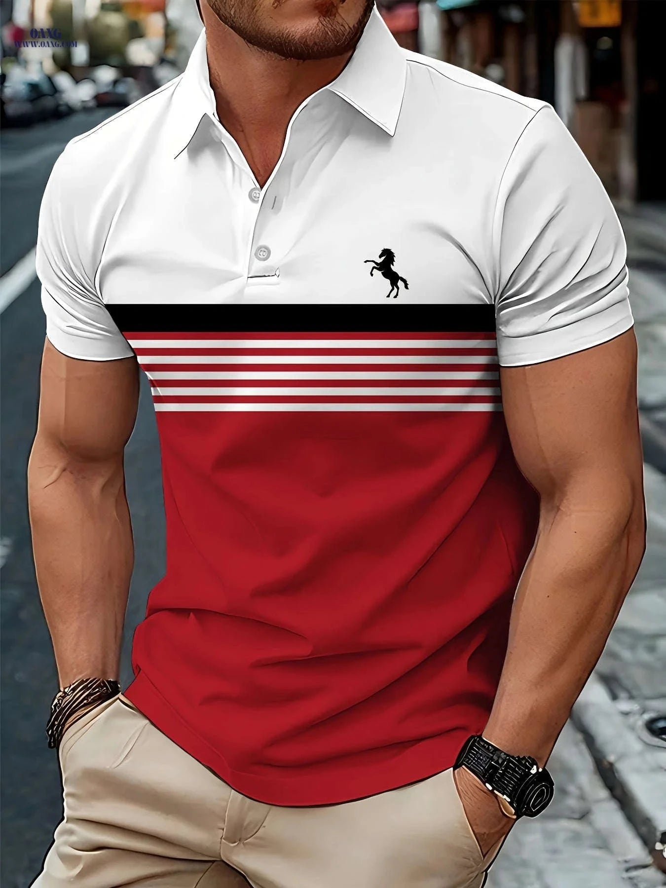Men’s Casual Short Sleeve Shirt - Comfortable Fit for Weekends   OAXG ZSKZPL018 / FR S