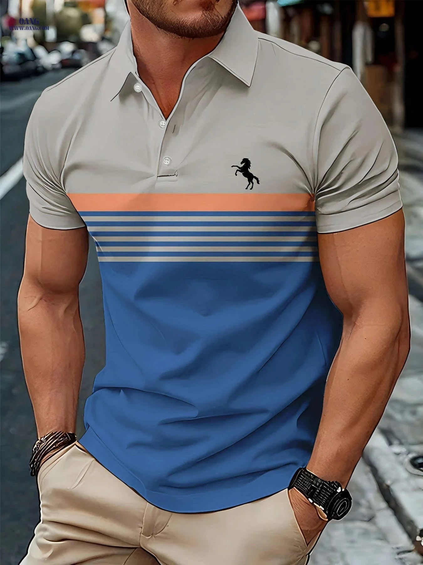 Men’s Casual Short Sleeve Shirt - Comfortable Fit for Weekends   OAXG ZSKZPL018 / FR S