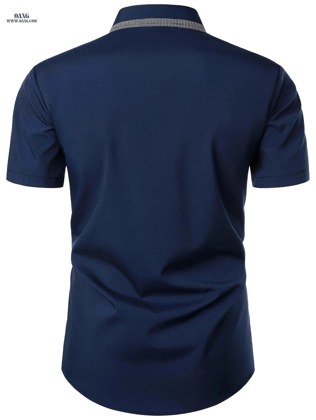 Men's Casual Short Sleeve Shirt - Plaid Collar, Classic Design   OAXG Black / FR S